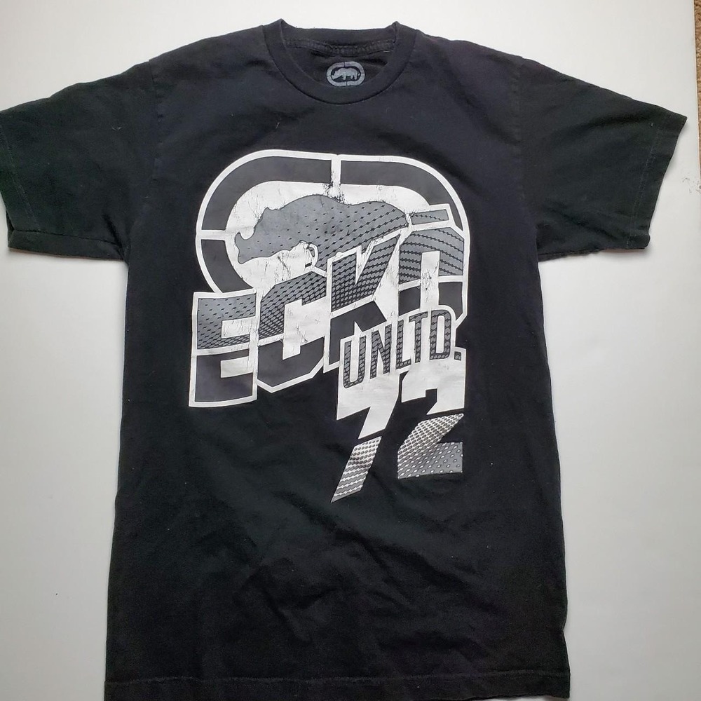 Vintage Ecko Unltd Black Skater Logo Rhino Graphic Tee